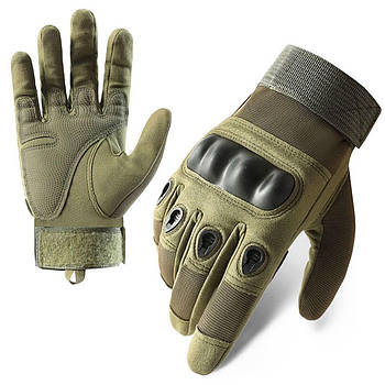 Тактичні рукавички з закритими пальцями (М-2XL), Зелені / Закриті рукавички / Чоловічі рукавички військові, розмір М