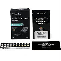 Смужки Ivismile для вибілювання зубів з активованим вугіллям і кокосовою олією 28 шт.