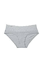 Хлопковые трусики-стринги с кружевной талией VICTORIA'S SECRET Lace-Waist Cotton Thong Panty размер S