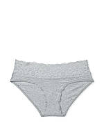 Хлопковые трусики-стринги с кружевной талией VICTORIA'S SECRET Lace-Waist Cotton Thong Panty размер L