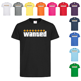 Чорна дитяча футболка З малюнком GTA Wanted (21-16-10)