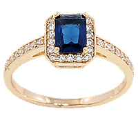 Кольцо Xuping M&L Цвет 18К "Синий кристалл в обрамлении циркония" р.16.5,17.5,18,19