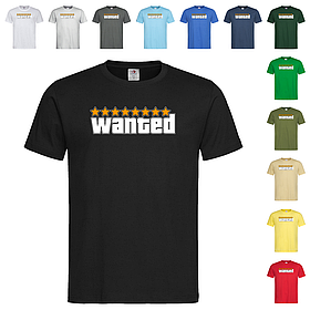 Чорна чоловіча/унісекс футболка З малюнком GTA Wanted (21-16-10)
