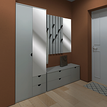 Передпокій (прихожая) з ламінованої ДСП Ельба шиншила сіра Сокме