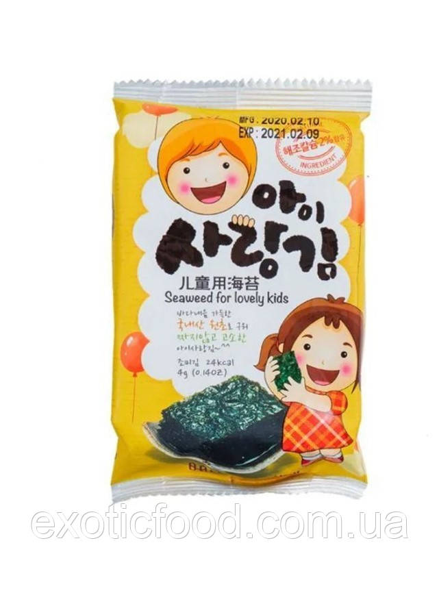 Норі - снек Seaweed for Lovely Kids (для дітей) 4 г