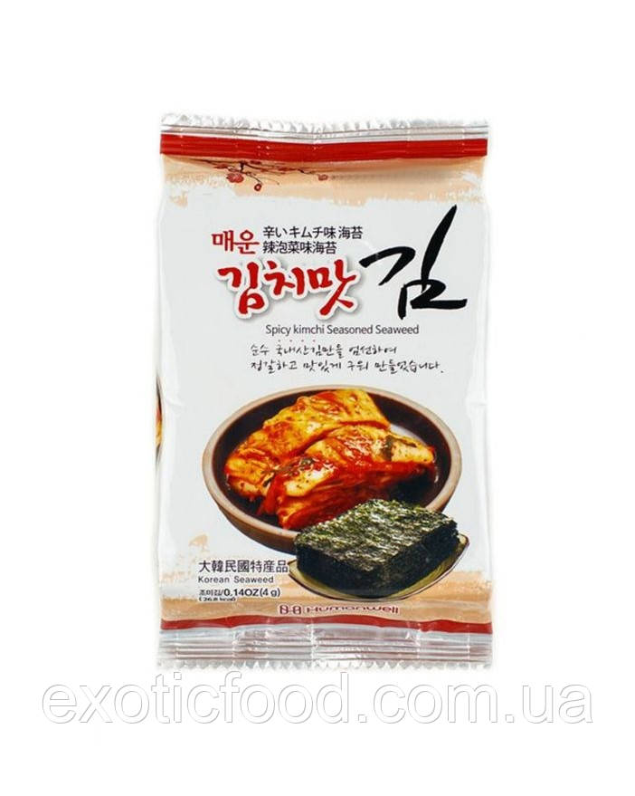 Норі - снек зі смаком гострого кімчі Spicy Kimchi Seasoned Seaweed 4 г