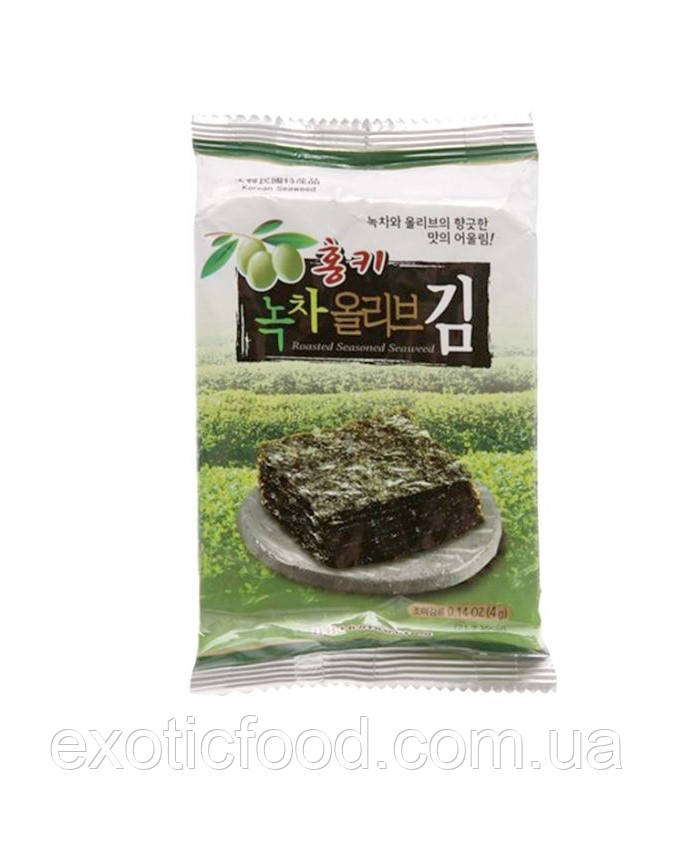 Норі - снек зі смаком зеленого чаю Green tea seasoned roasted seaweed 4 г