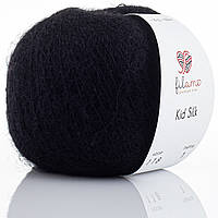 Filamo KID SILK 25 (ФІЛАМО КІД СІЛК 25) № 118 чорний (Пряжа мохер з шовком, нитки для в'язання)