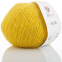 Filamo KID SILK 25 (ФІЛАМО КІД СІЛК 25) № 121 жовтий (Пряжа мохер з шовком, нитки для в'язання)