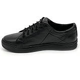 Кеди шкіряні чорні чоловічі на шнурівці Zlett весна-осінь 5316s розмір 39, фото 2