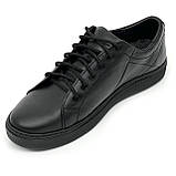 Кеди шкіряні чорні чоловічі на шнурівці Zlett весна-осінь 5316s розмір 39, фото 8