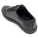 Кеди шкіряні чорні чоловічі на шнурівці Zlett весна-осінь 5316s розмір 39, фото 5