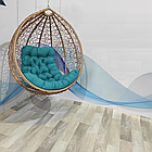 Підвісна гойдалка з техноротангу вулична Garden Бежевий, крісло-кокон для відпочинку з подушкою, до 120 кг, фото 3
