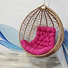 Підвісна гойдалка  вулична з техноротангу Garden Бежевий, крісло-кокон для відпочинку з подушкою, до 150 кг, фото 7