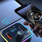 Автомобільний FM трансмітер P8 з Bluetooth та 2хUSB / ФМ модулятор в машину / ФМ трансмітер, фото 2