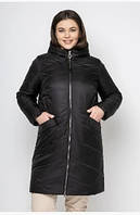 Женская куртка демисезонная больших размеров 48, 50, 52, 54, 56, 58, 60, 62, 64, 66 р черного цвета