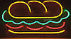 Неонова вивіска "Бургер" 350х200мм різнокольорова з димером і блоком живлення, фото 2