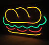 Неонова вивіска "Бургер" 350х200мм різнокольорова з димером і блоком живлення, фото 3