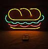 Неонова вивіска "Бургер" 350х200мм різнокольорова з димером і блоком живлення, фото 5