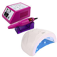 Набір для манікюру манікюрний Фрезер Lina Mercedes 20000об, 20 Вт + Лампа SunOne 24/48Вт, Led\Uv, сенсор, таймер, гарантія), фото 2