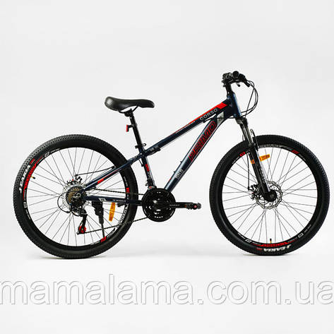 Велосипед спортивний, колеса 26 дюймів, на зріст 135-160 см, Чорний, рама 13 дюймів, 21 швидкість, RM-26519, фото 2