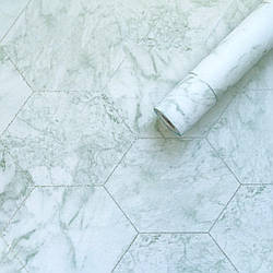 Самоклеюча плівка в рулоні Малахітовий Мармур Соти Рулон 10 м ширина 45 см Зелений декоративний