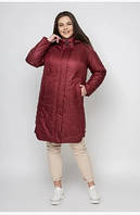 Женская куртка удлиненная с капюшоном весна осень 56, 58, 60, 62, 64, 66 р бордового цвета
