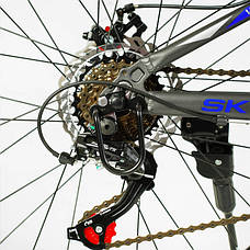 Велосипед спортивний для хлопчика зростом 125-150 см, колеса 24 дюйми, Синій, 21 швидкість, рама 11 дюймів, SL- 24178, фото 3