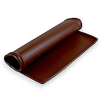 Коврик для запекания теста силиконовый с бортиком 30х37 см темно коричневый