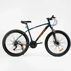 Велосипед спортивний на зріст 155-175 см, 26 дюймів, Синій, рама 17 дюймів, 21 швидкість, G-26168