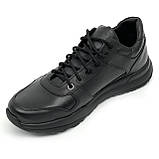 Чоловічі шкіряні кросівки чорного кольору Zlett 6139s чор. розмір 39, фото 8