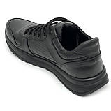 Чоловічі шкіряні кросівки чорного кольору Zlett 6139s чор. розмір 39, фото 5