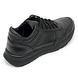 Чоловічі шкіряні кросівки чорного кольору Zlett 6139s чор. розмір 39, фото 7