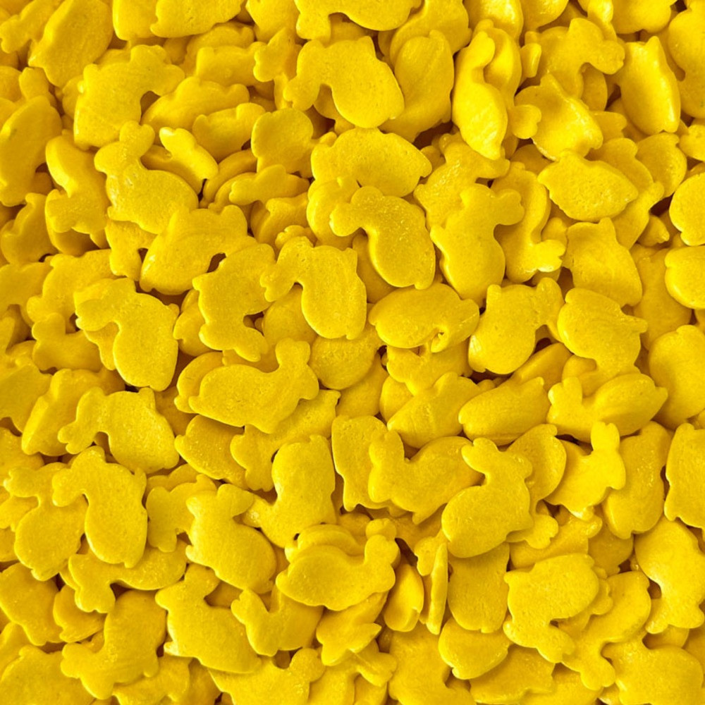 Цветная посыпка для торта, посыпка пасхальная жёлтая "Зайчик" 50 г (ID ...