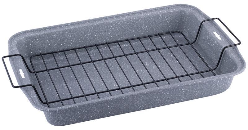 Деко Kamille Marble для випікання 37.5х26х5 см із решіткою для гриля