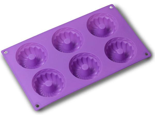 Форма для випікання Kamille "Mini Cake" силіконова 29х17х3.5 см 6 комірок