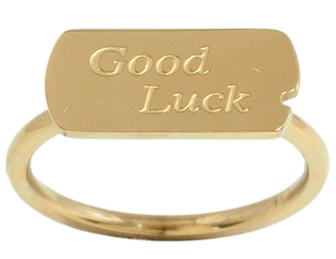 Каблучка Xuping TTM Stainless Steel Колір 14К "Good Luck" р.18.5