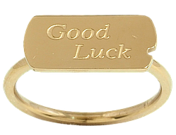 Каблучка Xuping TTM Stainless Steel Колір 14К "Good Luck" р.17,18.5