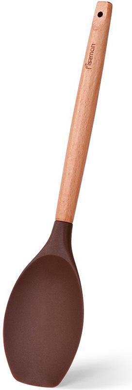 Ложка сервірувальна (кухарська) Fissman Chef's Tools 31.5 см силікон, шоколадний