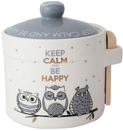 Банка-медовниця керамічна Be Happy «Совоньки» 420 мл