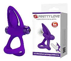 Эрекционное вибро кольцо Pretty Love - Vibration Cock Ring, 10 режимов вибро BI-210306