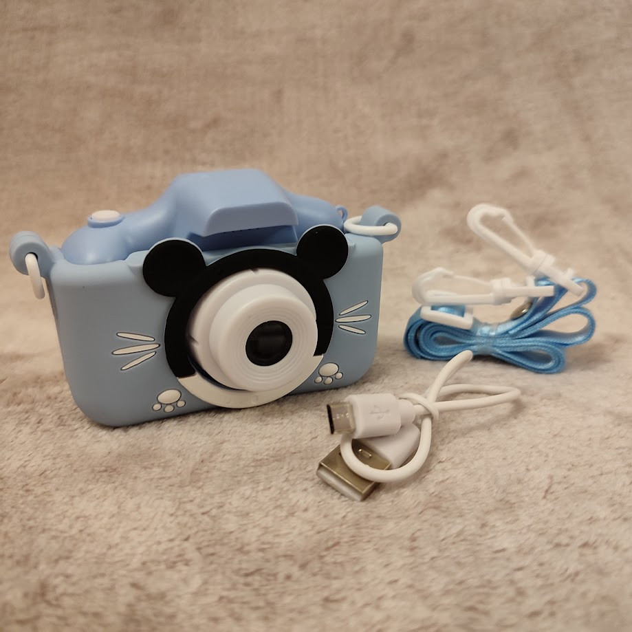 Цифровий дитячий фотоапарат у пластиковому корпусі з чохлом, дисплеєм 2.0 з функцією відеозйомки Li 3 ART-0187