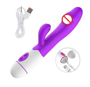 Вібратор силіконовий G-Spot 30 режимів, акумуляторний, фіолетовий