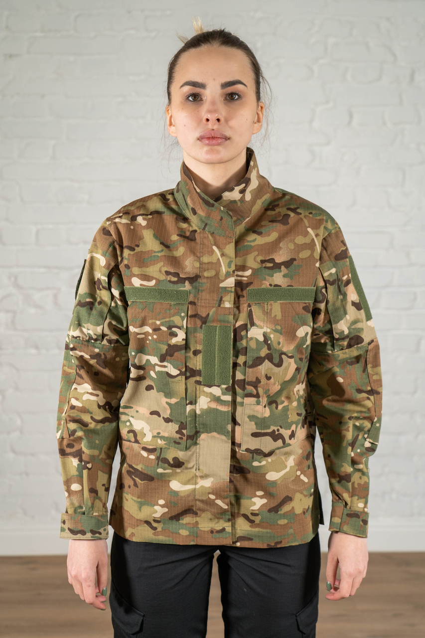 Китель мультикам ріп стоп камуфляж формений бойовий Multicam жіноча літня тактична куртка Ripstop ЗСУ