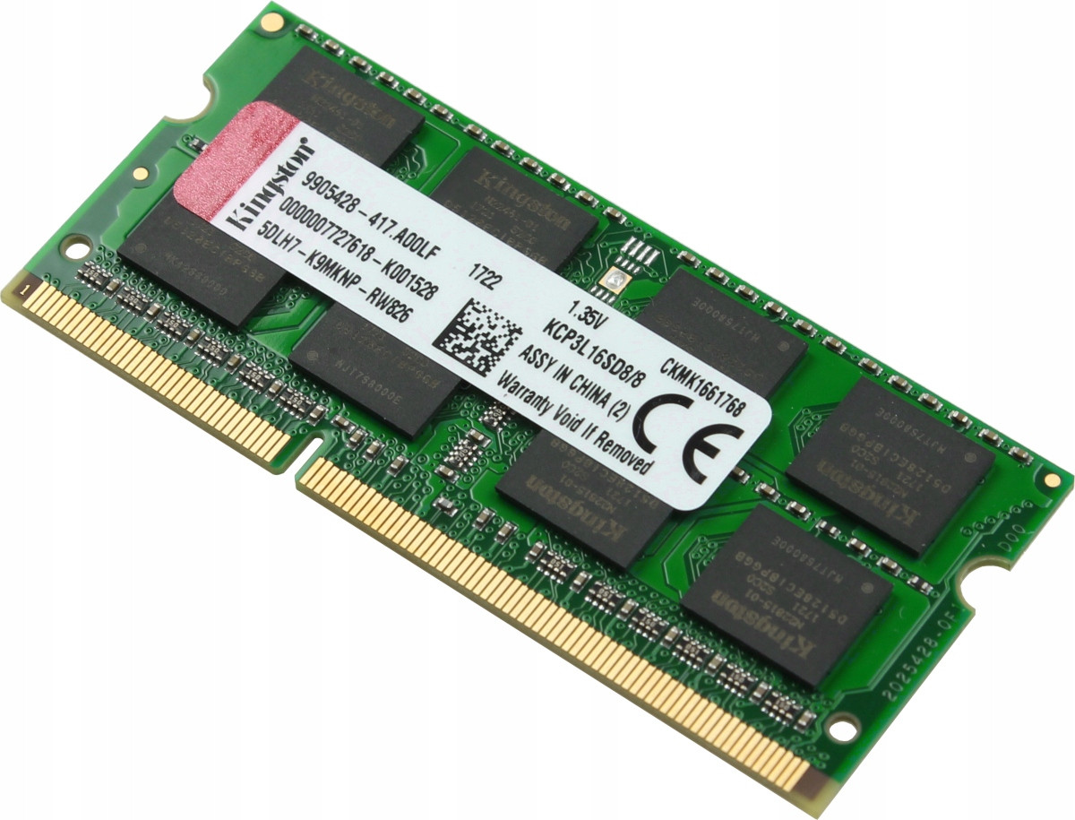 Оперативна пам'ять Kingston 8GB DDR3L-1600 PC3L-12800s для ноутбука