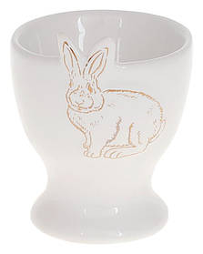 Підставка для яйця "Bunny" 6.5 см, кераміка, білий із золотом