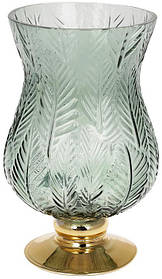 Ваза декоративна Ancient Glass Розалін 14х15х25 см, зелене скло