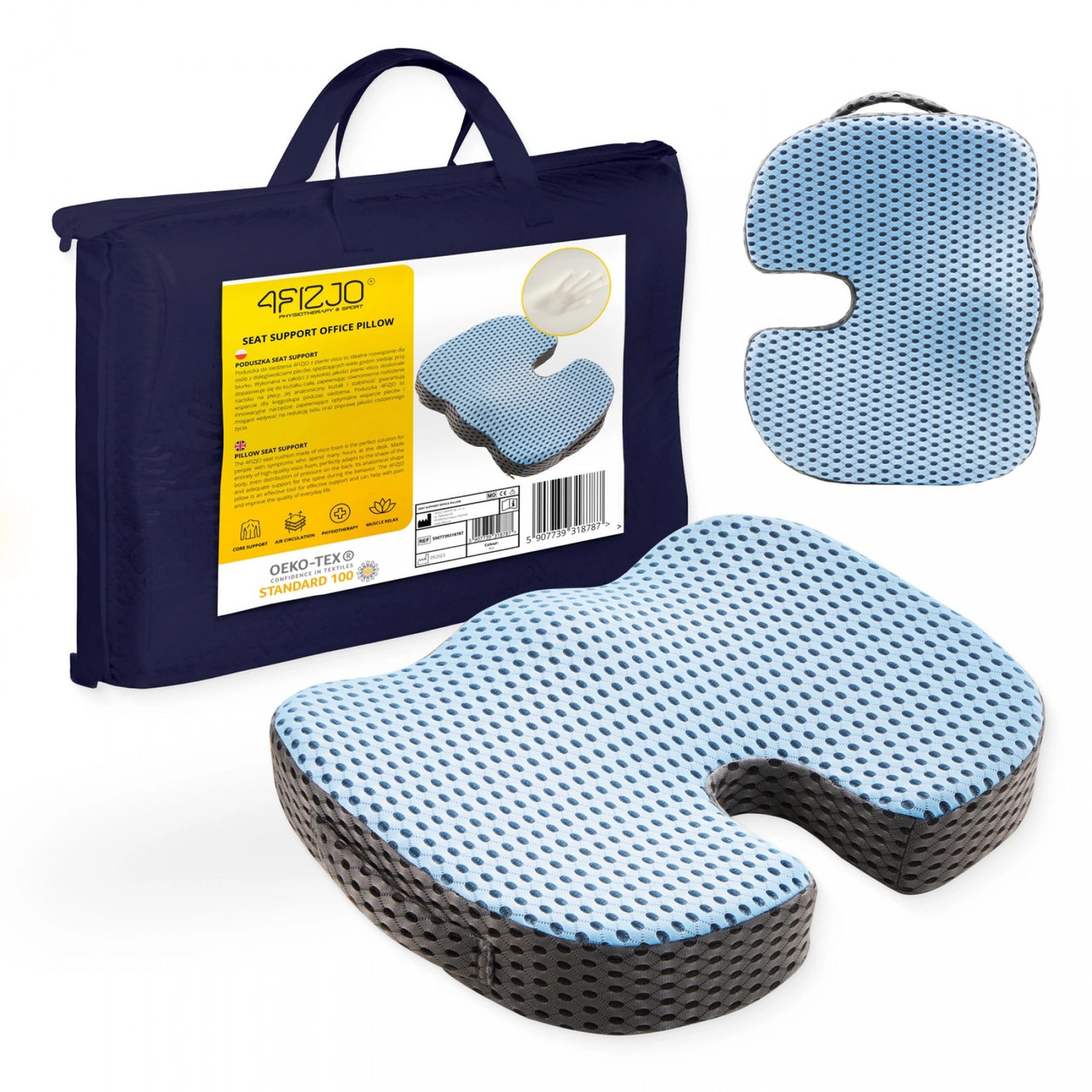 Ортопедична подушка для сидіння 4FIZJO 35x45x7 см (4FJ0531), фото 1