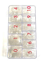 Типсы Gloris nail для наращивания ногтей, 500 шт прозрачные (узкая посадка)