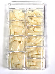 Тіпси Gloris nail для нарощування нігтів, 400 шт молочні (глибока посадка)